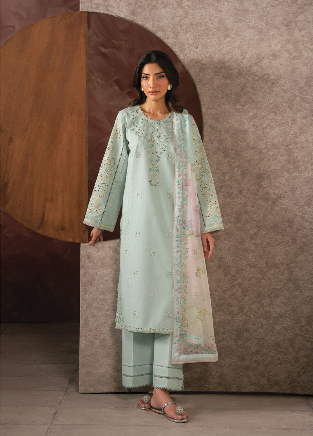 Seran Unstitched Embroidered Lawn 3 Piece Suit SN26ULLE Selise D-01 - Eid Collection