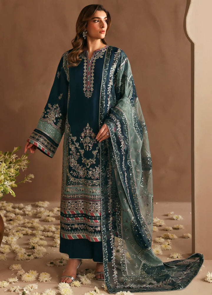 Xenia Formals Unstitched Embroidered Koraen Silk 3 Piece Suit XF26UF 09-ABAN - Festive Collection