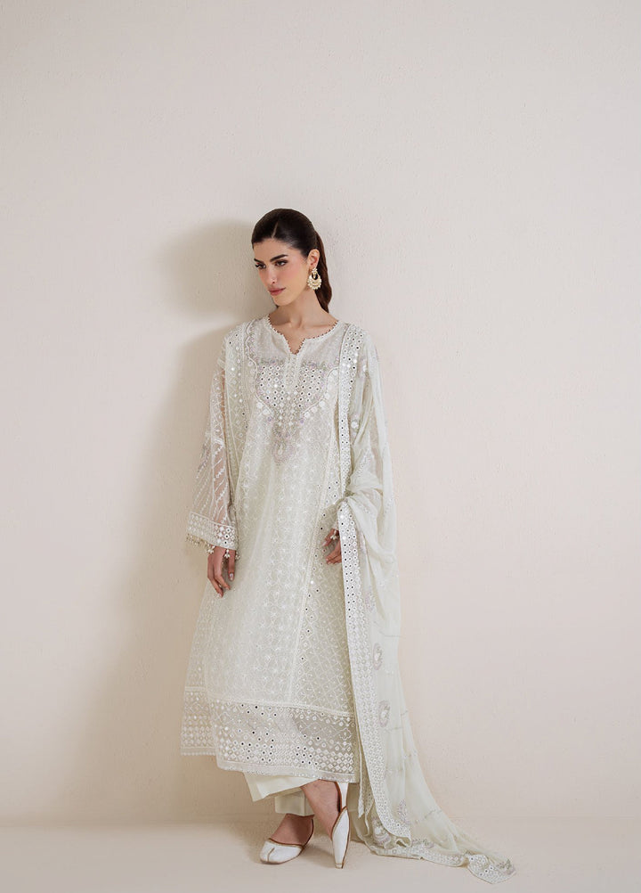 Luxe Atelier by Cross Stitch Unstitched Embroidered Organza 3 Piece Suit CS26ULA D-5 Pearl Mirage - Festive Collection