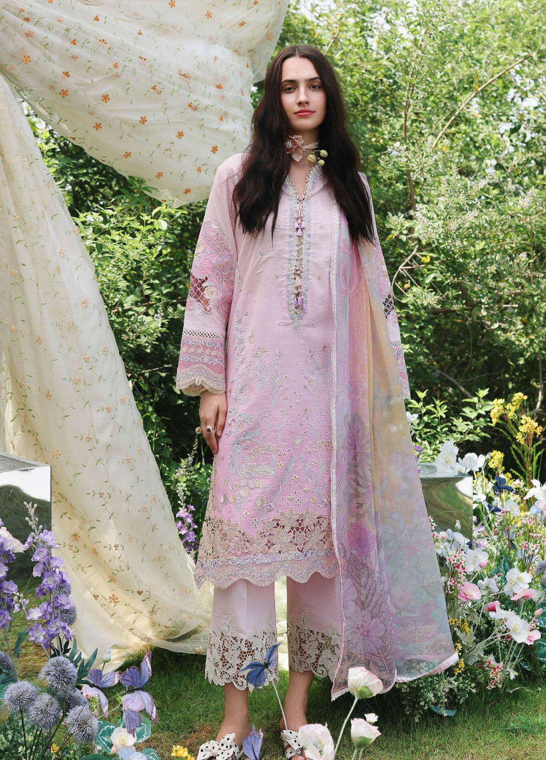 The Secret Garden by Mushq Unstitched Embroidered Lawn 3 Piece Suit MU26USG Enchanted Vine HUNSS260412 - Festive Collection