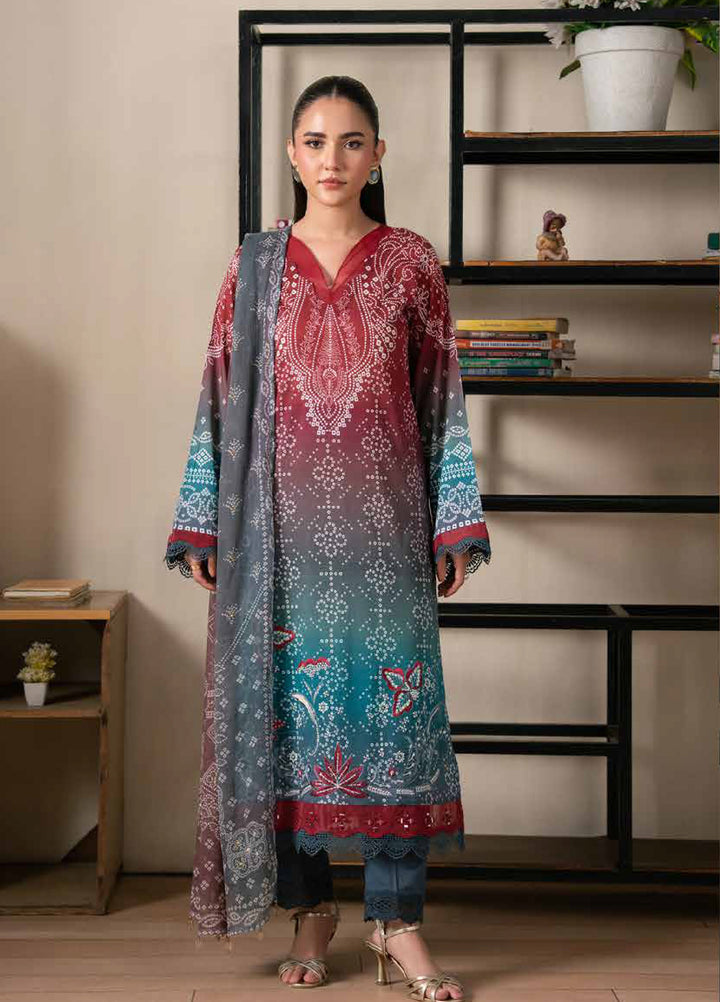 Chunri by Daria Unstitched Embroidered Lawn 3 Piece Suit DC26UCL DA-108 - Casual Collection