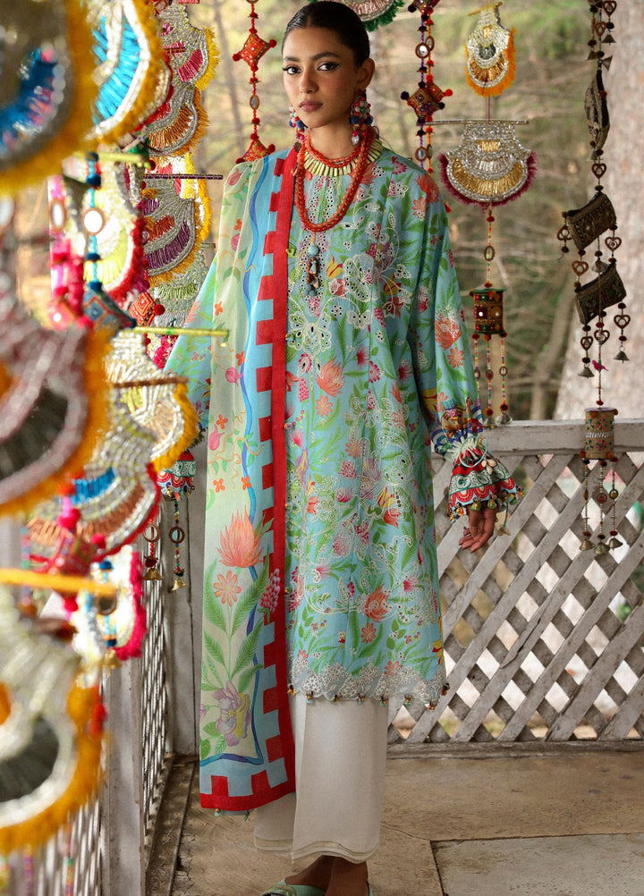 Zaha By Khadijah Shah Embroidered Lawn Suits Unstitched 3 Piece ZL25NL D-08 B Zaraah - Summer Collection