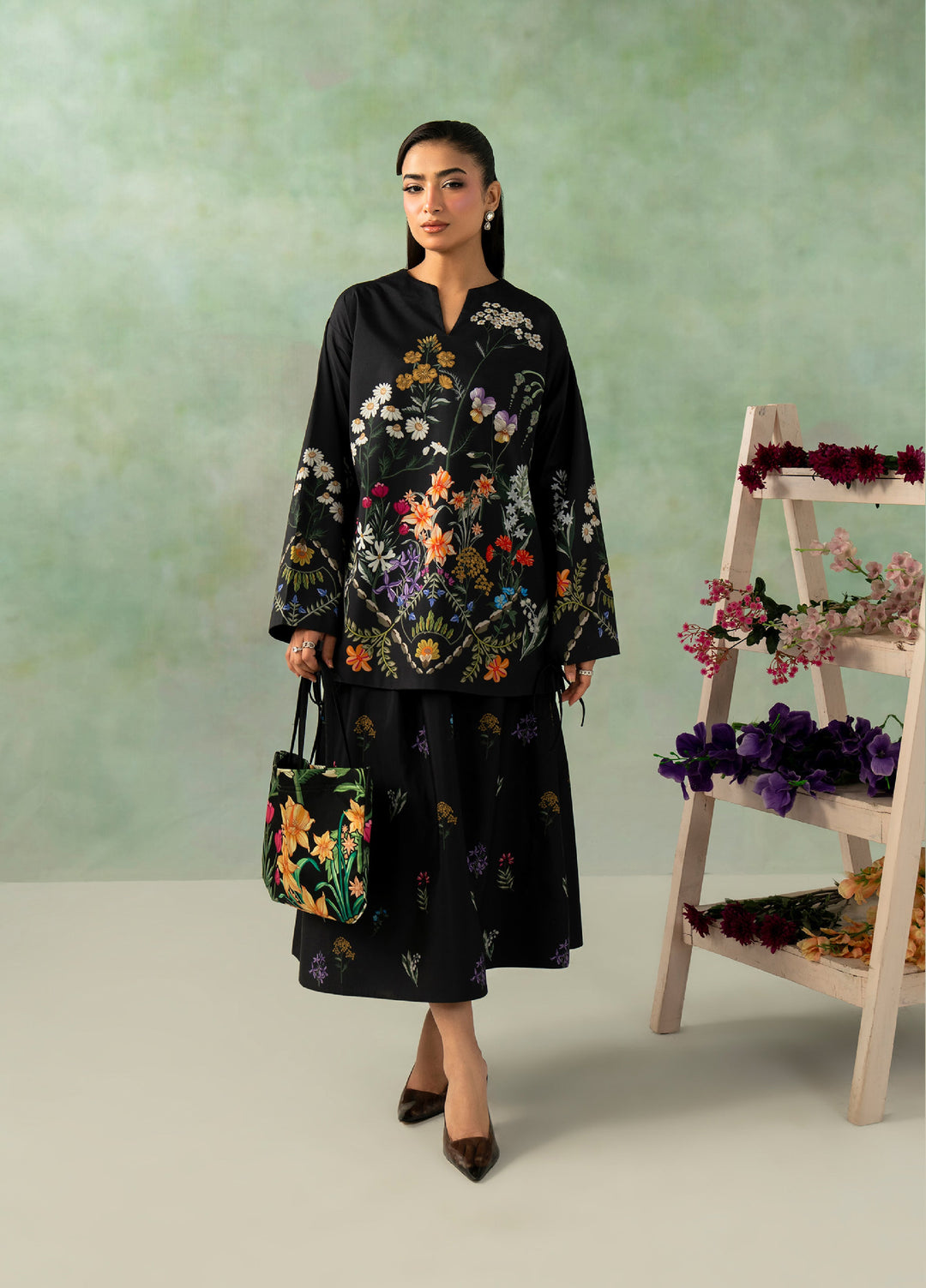 Folds by Zarposh RTW Printed Crepe 2 Piece Suit ZR26PF EDEN - Casual Collection