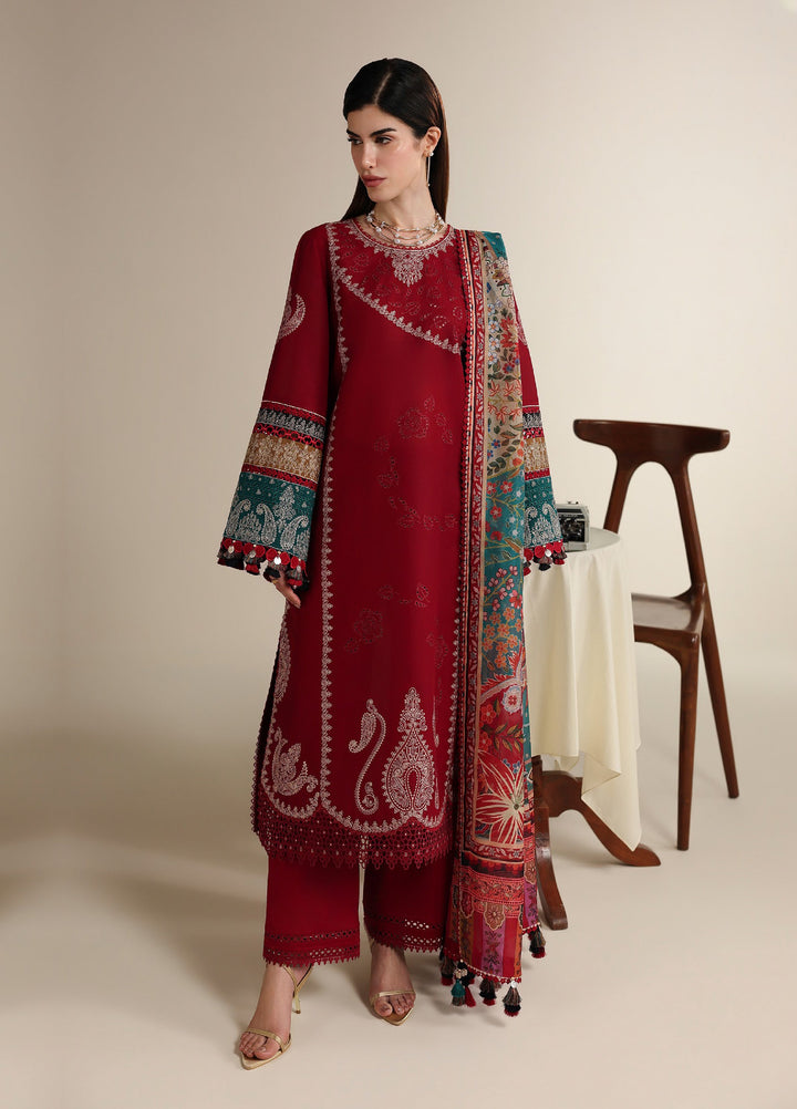 Iris by Jazmin Unstitched Embroidered Lawn 3 Piece Suit JZ26ULI IL26-D08 - Eid Collection