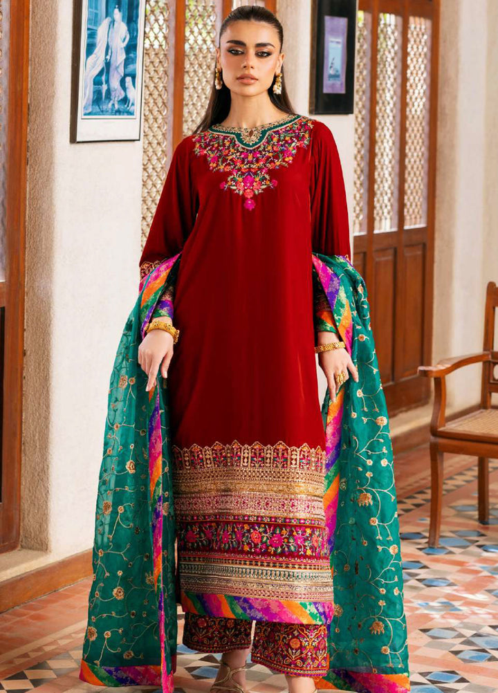 Zainab Chottani Unstitched Velvet Embroidered 3 Piece ZC25UV Sifa - Festive Collection