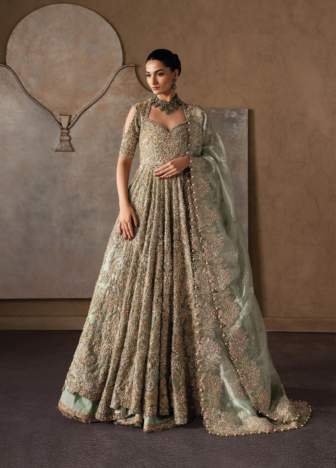The Brides Edit by Afrozeh Unstitched Embroidered Tissue Zari 3 Piece Suit AF26UBE D-08 Juliette - Wedding Collection