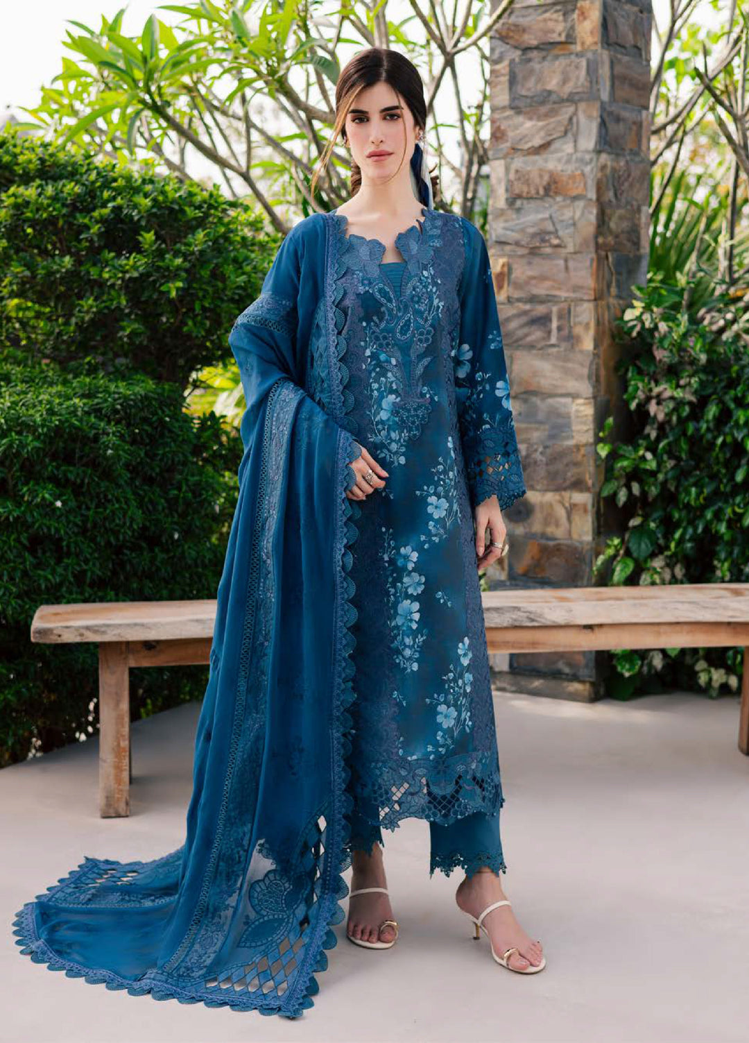 Lily May by Nureh Unstitched Embroidered Lawn 4 Piece Suit NU26ULL NE-260 - Eid Collection