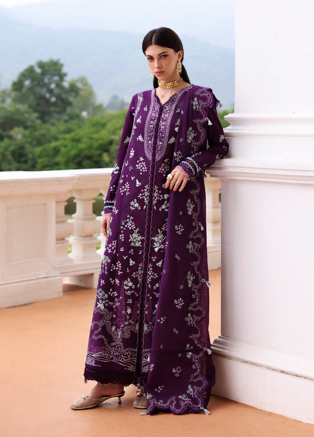 Lilas by Republic WomensWear Unstitched Embroidered Lawn 3 Piece Suit RW26ULL D-6A - Eid Collection