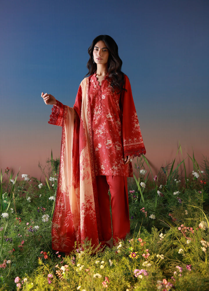 Mirha by Sahar Unstitched Printed Lawn 3 Piece Suit SS1-26-11 Crimson Heirloom - Summer Collection