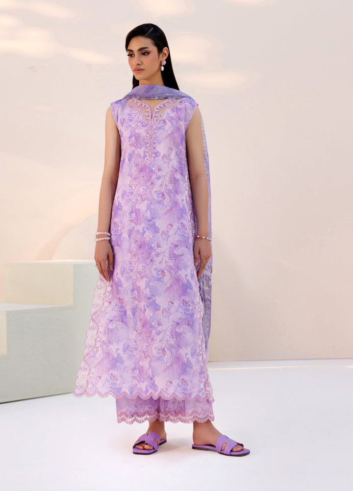 Azzal Unstitched Printed and Embroidered Lawn 3 Piece Suit AZL26UPL AZL-141 - Summer Collection
