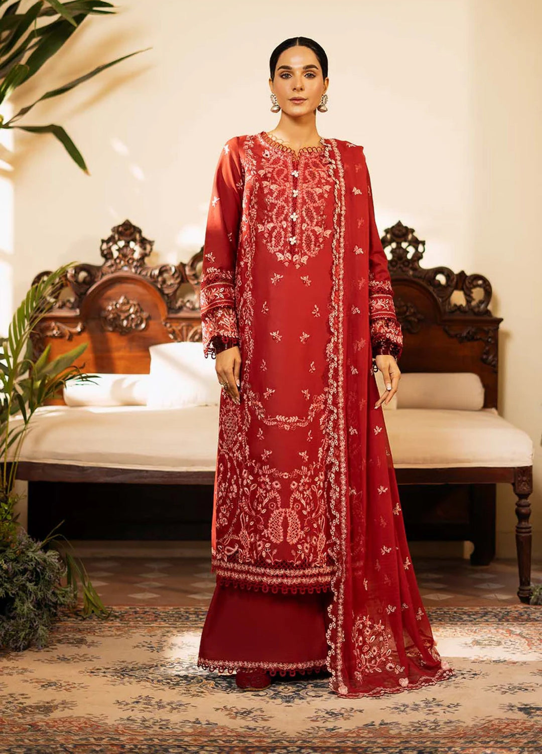 Zarposh Unstitched Embroidered Lawn 3 Piece Suits ZP26UF Noorjah - Festive Collection