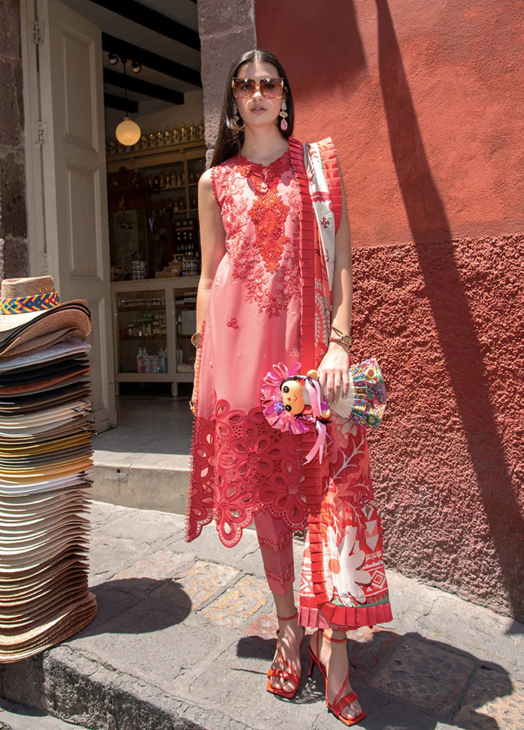 Hemline Odyssey by Mushq Unstitched Embroidered Lawn 3 Piece Suit MU26UHO HUNSS250409 MARTA - Summer Collection