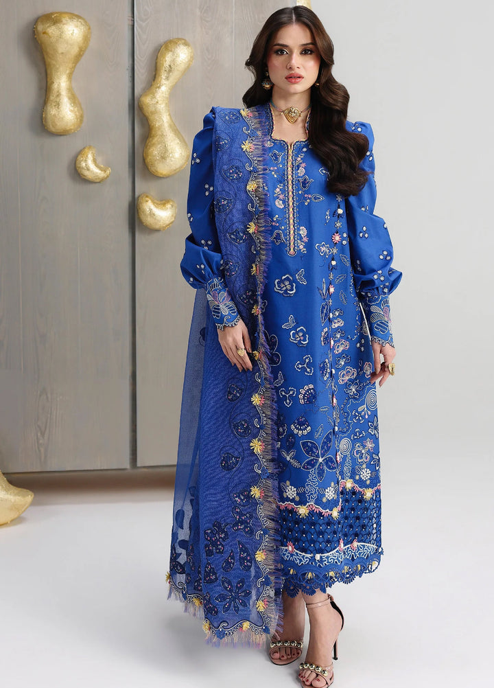 Qalamkar Unstitched Embroidered Lawn 3 Piece Suit QLK26ULF EMINA QFL-6 - Festive Collection
