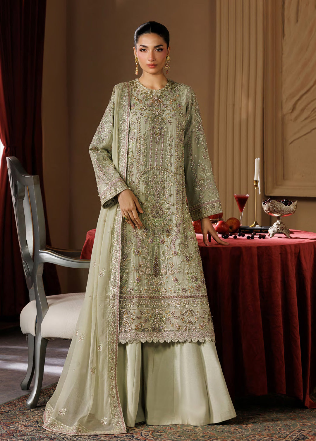 Celeste by Emaan Adeel Unstitched Embroidered Chiffon 3 Piece Suit EA26UCF Elara - Festive Collection