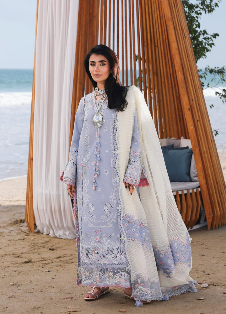 Sahil by Qalamkar Unstitched Embroidered Luxury Lawn 3 Pcs Suit QLK26US SA-08 Zayna - Summer