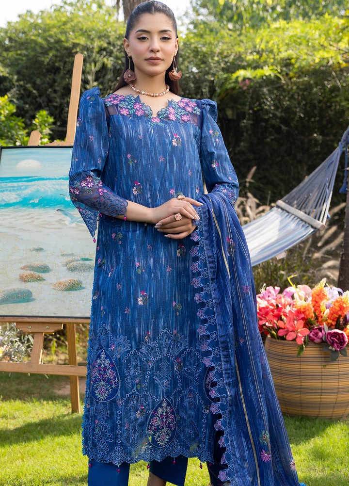 Al Zohaib Applique Kari Unstitched Embroidered Lawn 3 Piece Suit AZ26UAL D-03 - Casual Collection