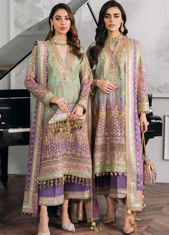 Chantelle by Baroque Unstitched Chiffon Embroidered Suits 3 Piece BQ25FC CH12-08 - Festive Collection