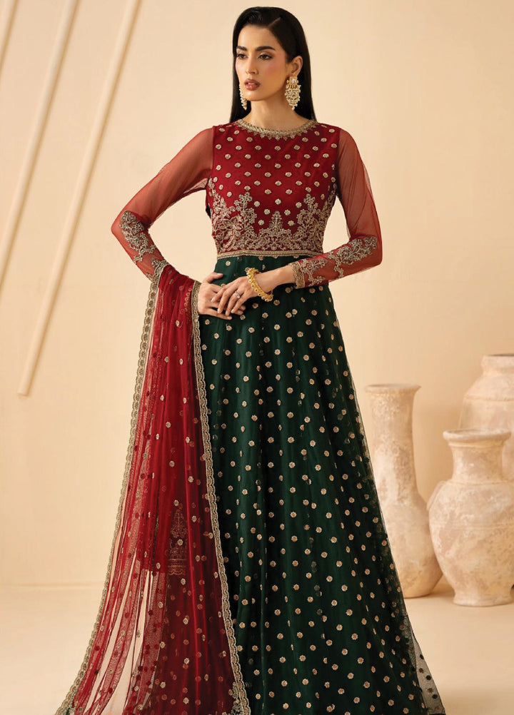 Riwayat by Zarif Unstitched Embroidered Net 4 Piece Suit ZR26URN Elika ZRF-RC-02 - Festive Collection