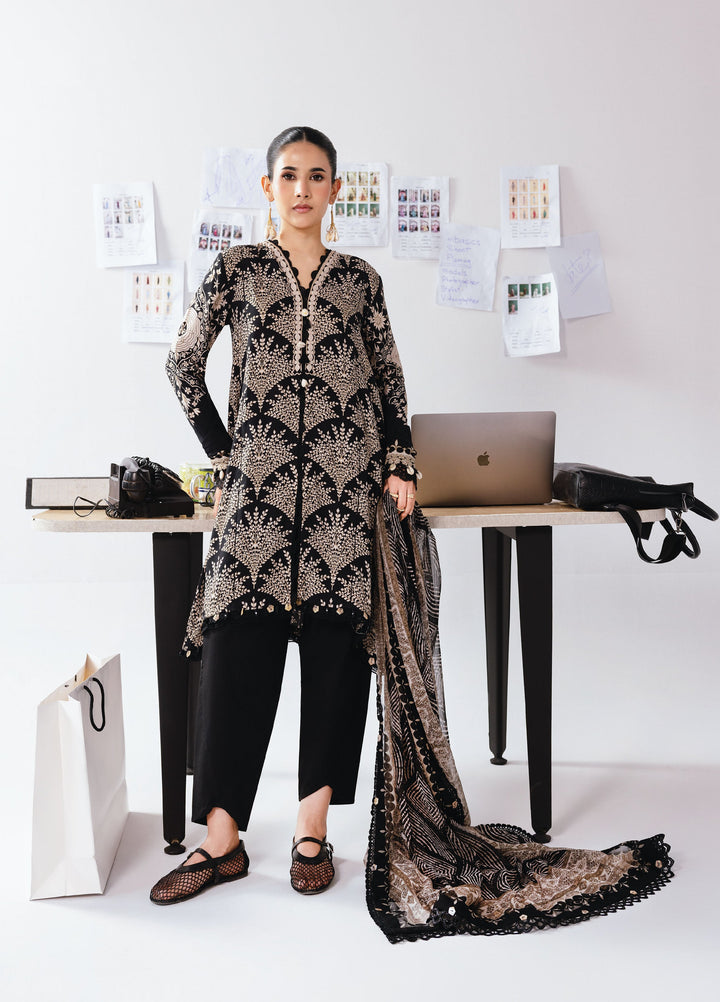 M Basics By Maria B Unstitched Digital Printed Linen 3 Piece MB25UW 1108-A - Winter Collection