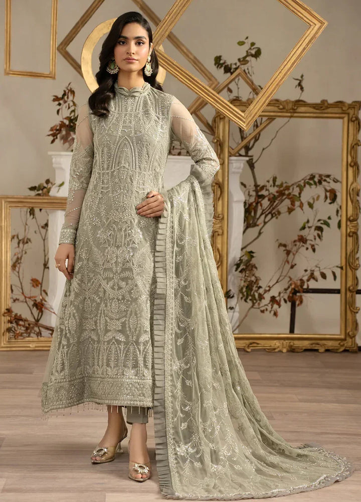Zarif Women Unstitched Embroidered Net 3 Piece Suit ZR26UFC ZRN 05 PEARLY - Festive Collection