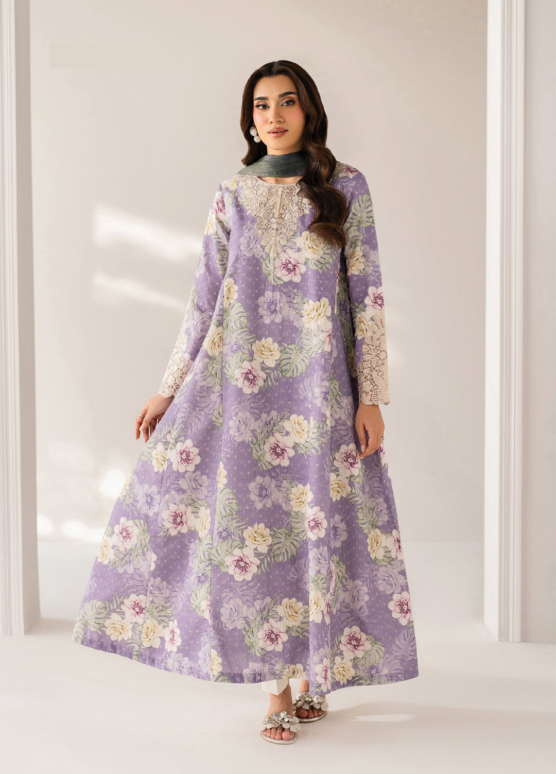 Xenia Formals Unstitched Embroidered Lawn 3 Piece Suit XE26ULS D-01 Rouvi - Summer Collection