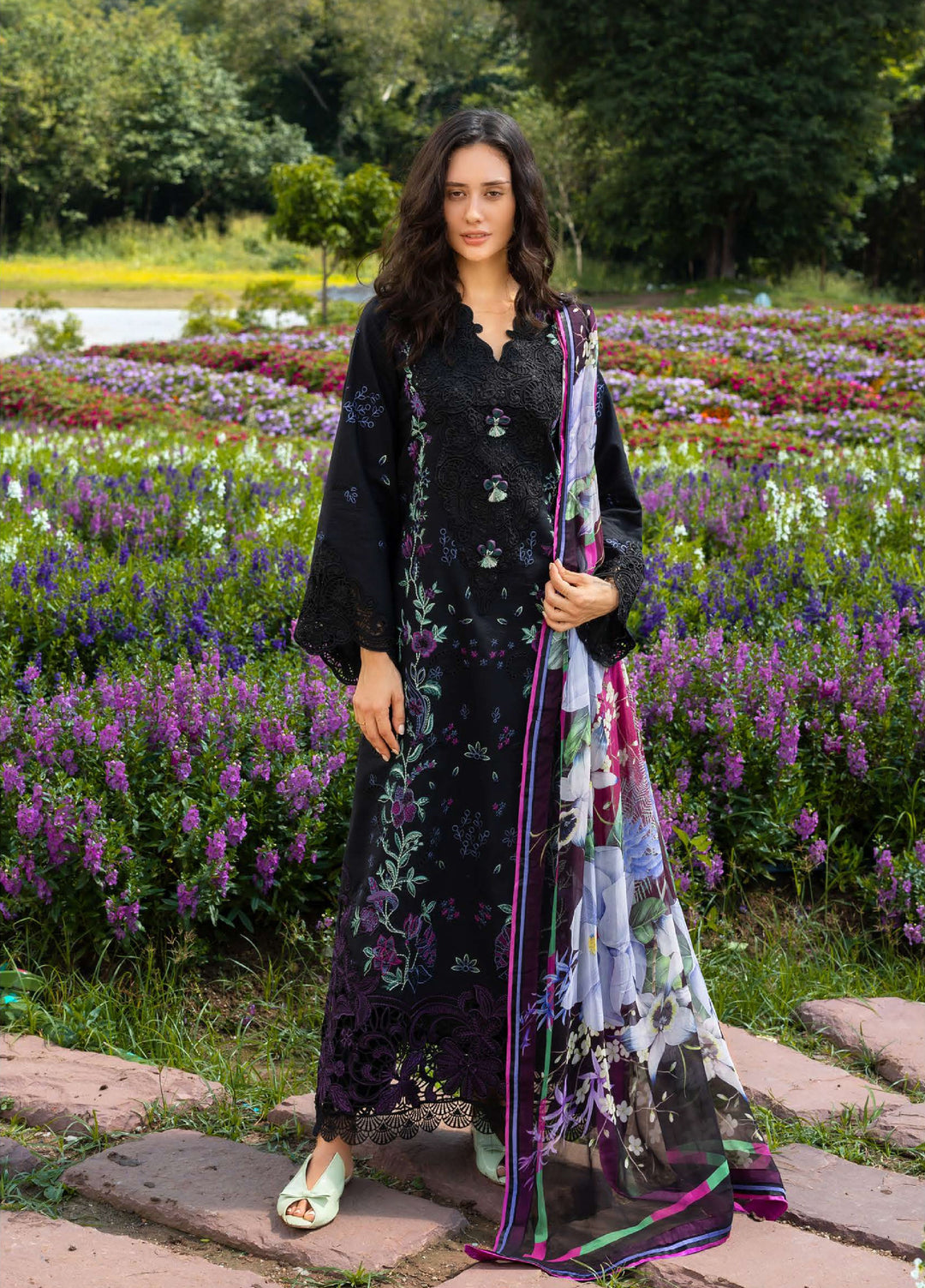 The Secret Garden by Mushq Hemline Unstitched Lawn 3 Piece Suit MU26USG D-11B Garden Lullaby - Summer Collection