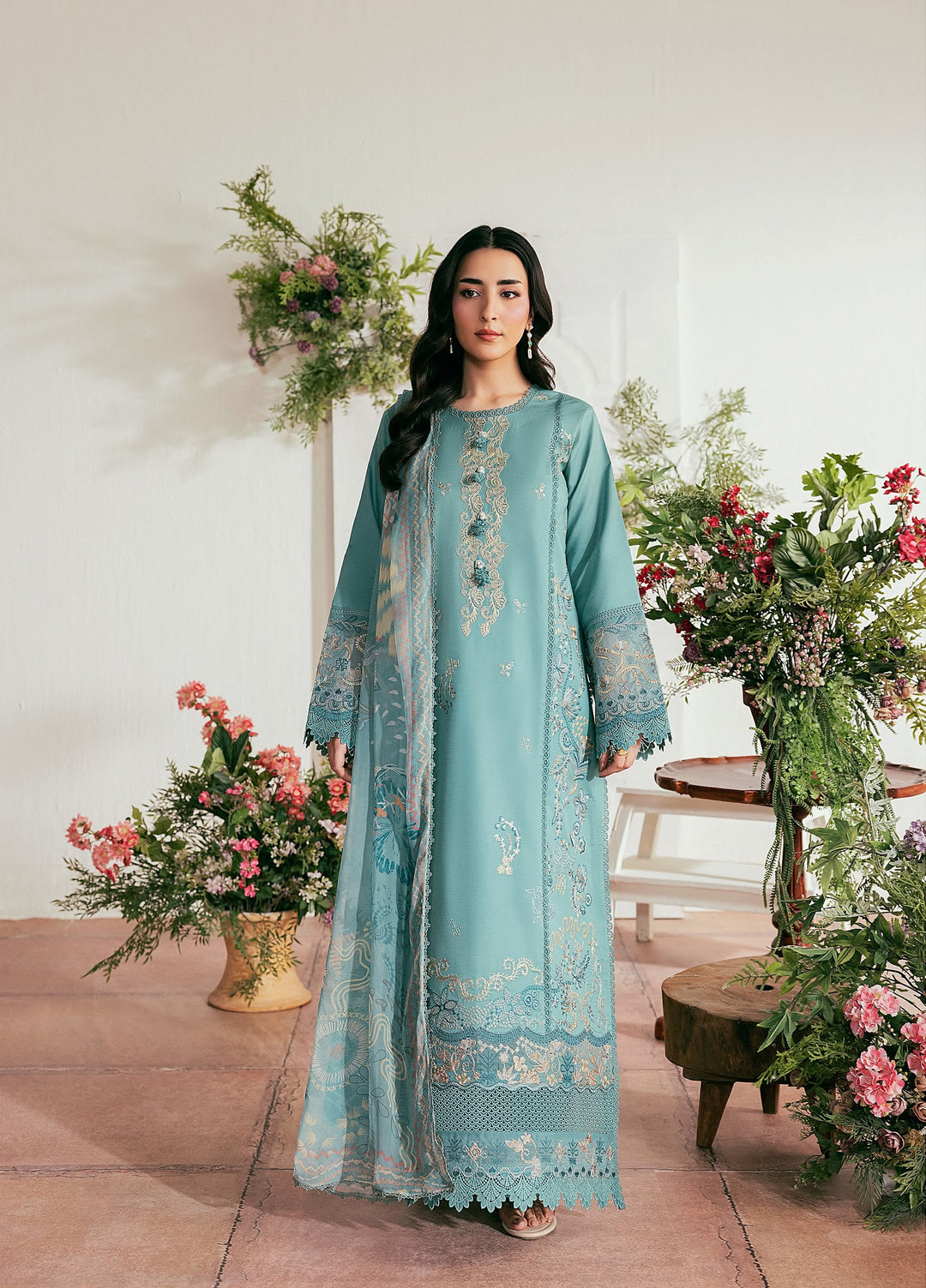 Zync by Florent Unstitched Embroidered Lawn 3 Piece Suit FL26ULZ FZ-4B - Summer Collection
