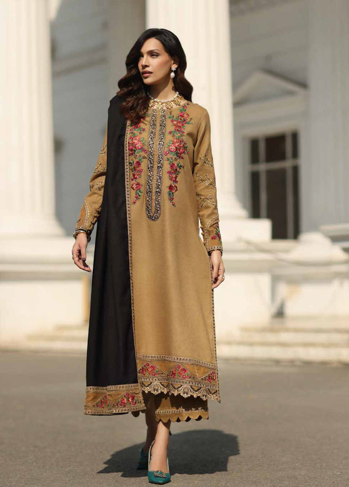Charizma Signature Unstitched Embroidered Peach Leather 3 Piece CRZ25SP CSW5-05 - Winter Collection