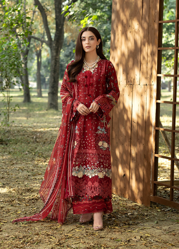 Elaf Premium Chikankari Unstitched Printed Lawn 3 Piece Suit EL26UPC ERC-1B MARJAAN - Summer Collection