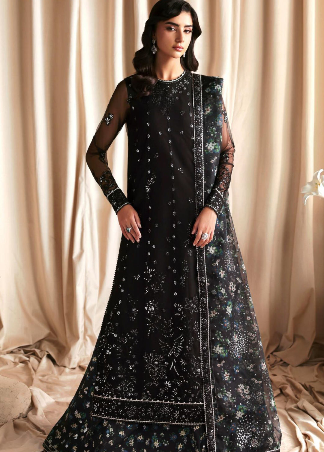 Sirayya by Zarif Unstitched Embroidered Net 3 Piece Suit ZR26US Kavish 06 - Festive Collection