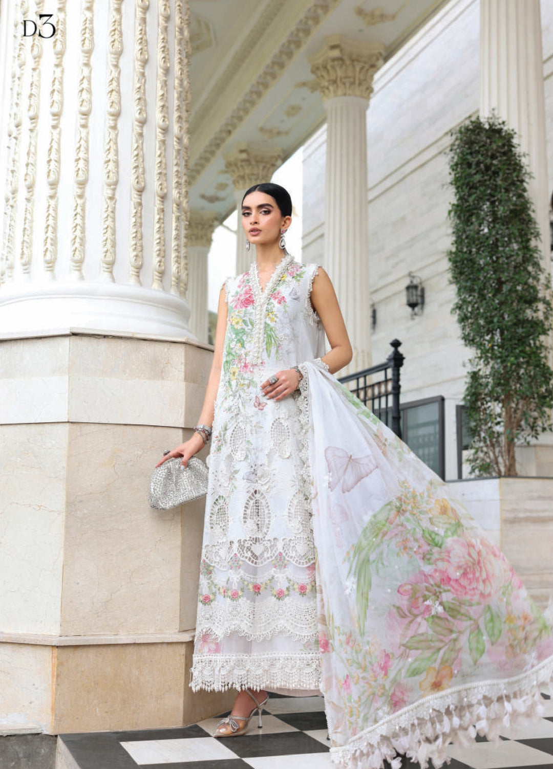 Maria B Unstitched Embroidered Lawn 3 Piece Suit MB26ULE D3 - Eid Collection