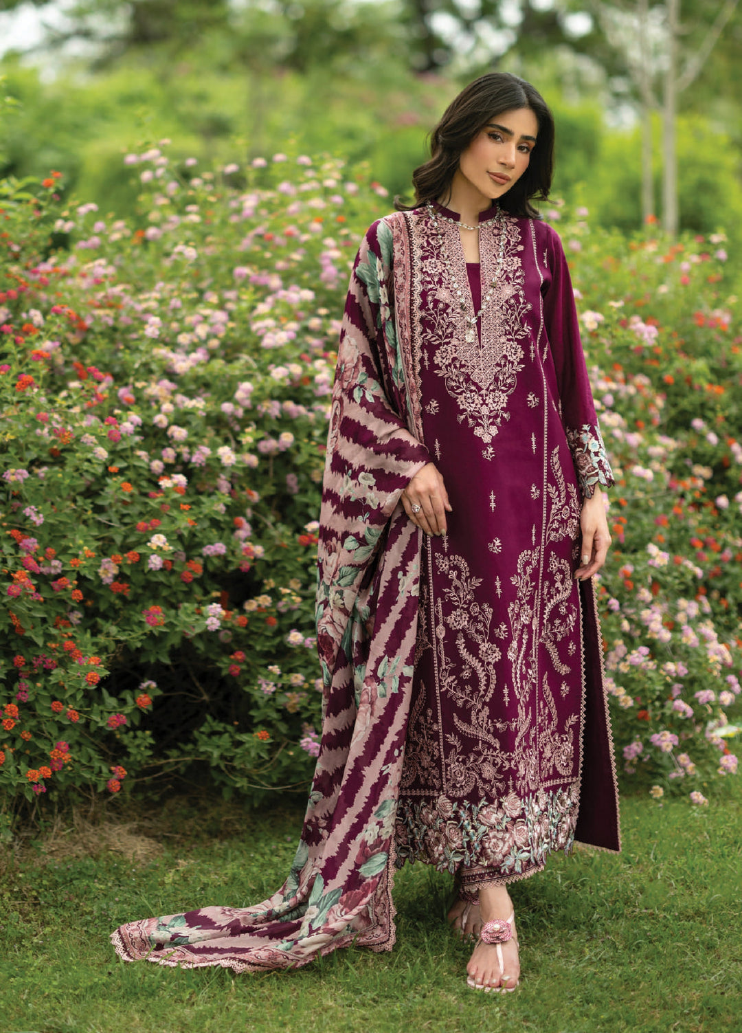 Zainab Chottani Unstitched Embroidered Lawn 3 Piece Suit ZC26ULE Soma 07 - Eid Collection