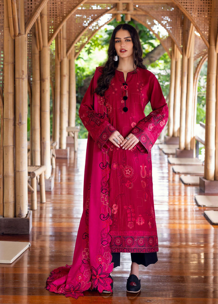 Symphony Hemline by Mushq Unstitched Karandi Embroidered 3 Piece MU25SK Darling Bloom - Winter Collection