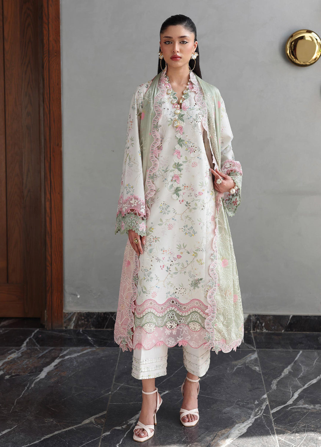 Q Line by Qalamkar Unstitched Embroidered Lawn 3 Piece Suit QLK26ULQ SIAA QKL-9 - Festive Collection