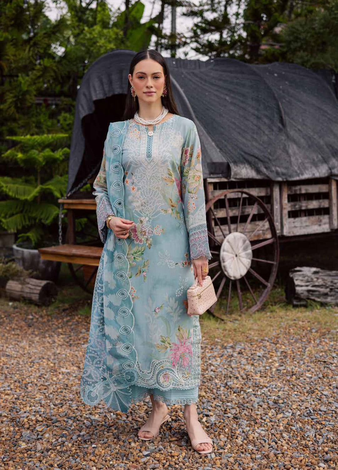 Gardenia by Nureh Unstitched Embroidered Lawn 3 Piece Suit NU26UGL NSG-209 - Summer Collection