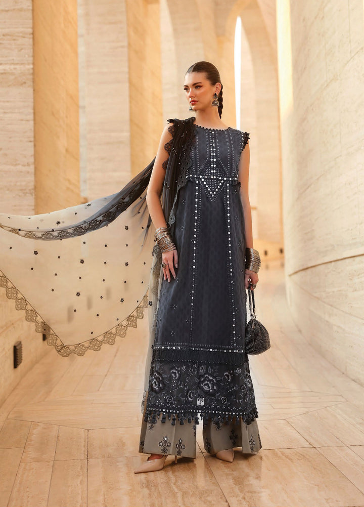 Maria B Unstitched Embroidered Luxury Lawn 3 Piece Suit MB26UEL 2B - Eid Collection