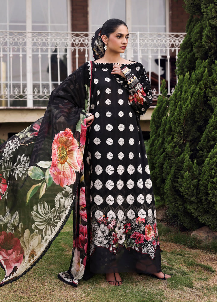 Belladore by Elaf Premium Unstitched Printed Lawn 3 Piece Suit EL26ULB Queen EPA-1B - Summer Collection