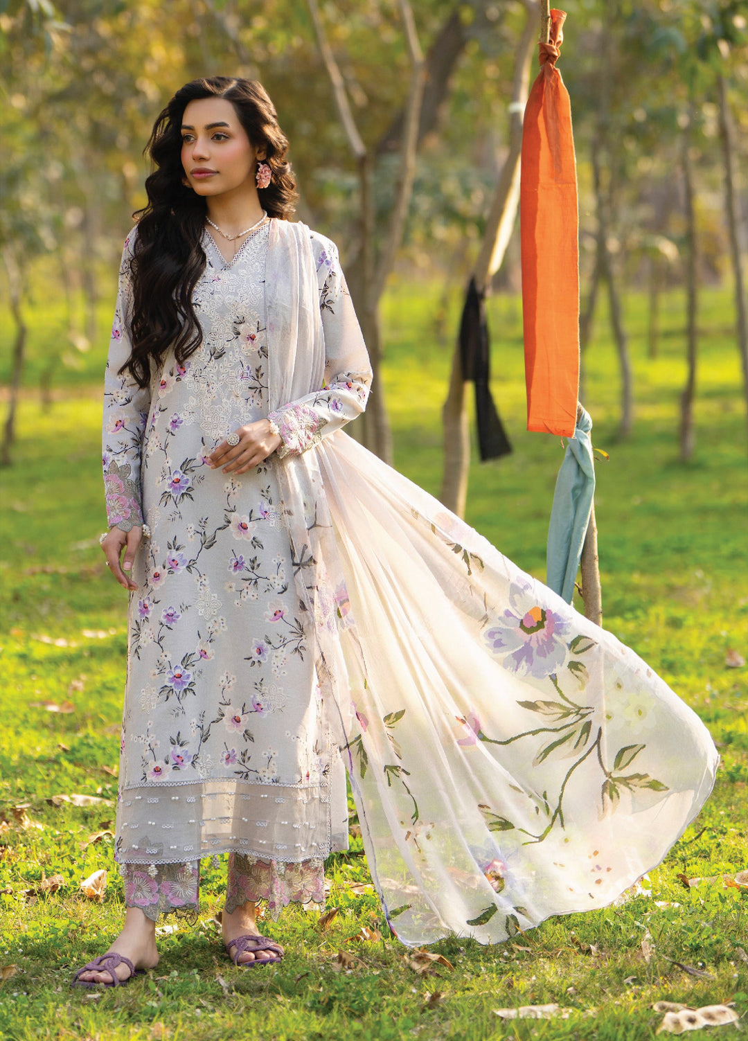 Eden Garden by Humdum Unstitched Embroidered Lawn 3 Piece Suit HB26UED D-02 - Summer Collection