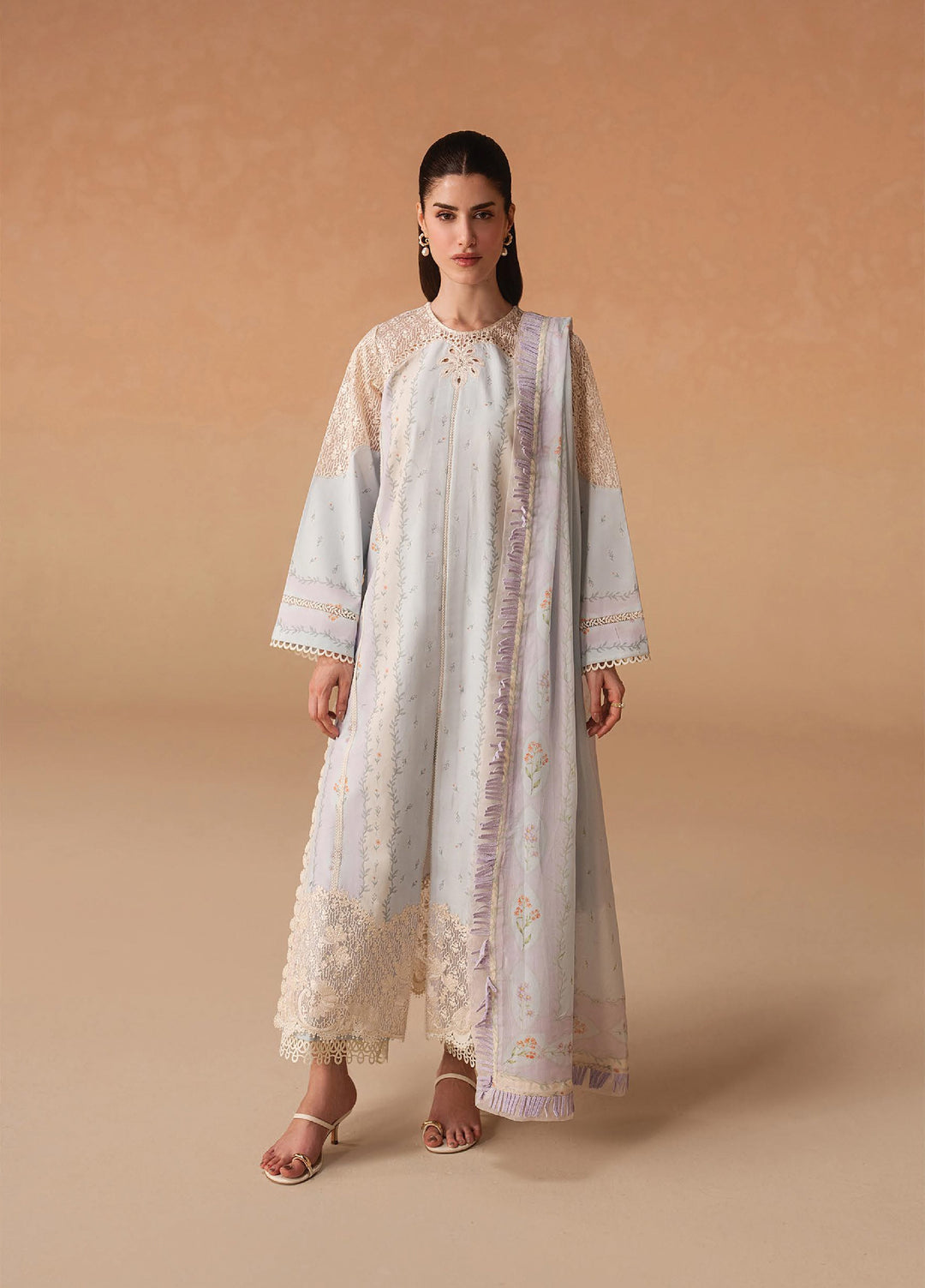 Haze A Prints by Afrozeh Unstitched Embroidered Lawn 3 Piece Suit AF26UAP FWU-108 Sunnival Blue - Summer Collection