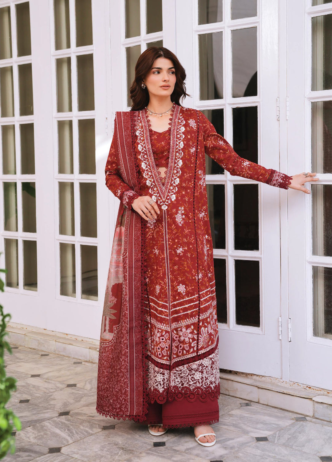 Florette by Afrozeh Unstitched Embroidered Lawn 3 Piece Suit AF26UFL D-06 ELYNDRA - Festive Collection