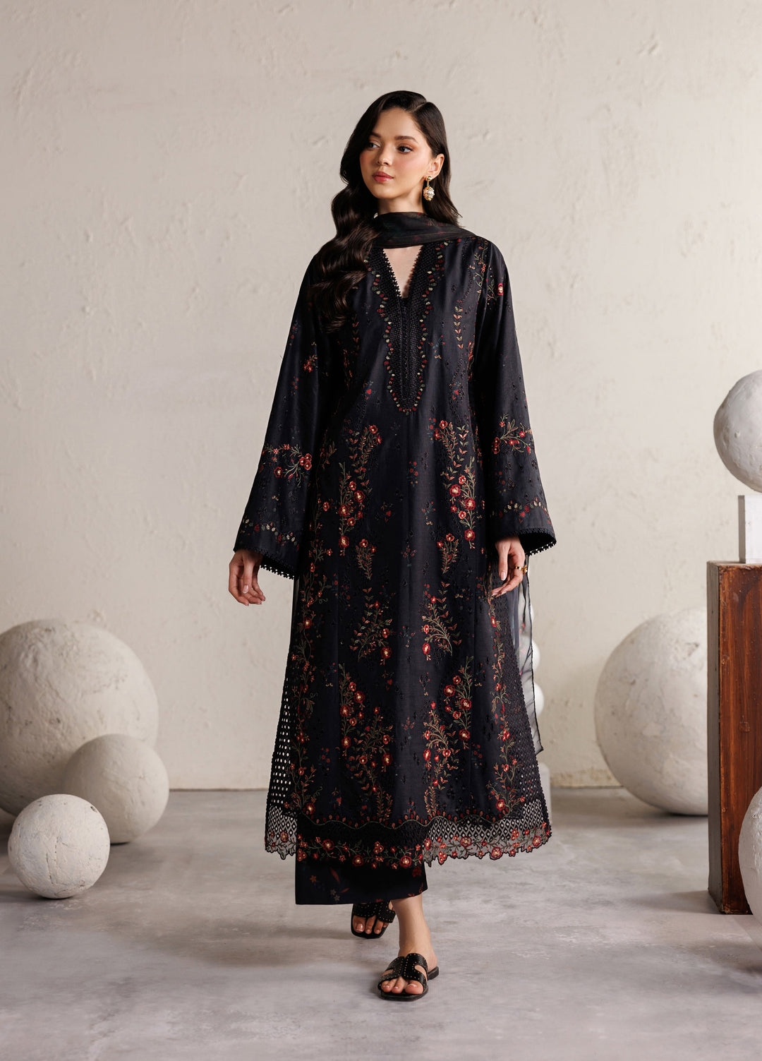 Iznik Unstitched Embroidered Lawn 3 Piece Suit IZ26ULF IBE-11 - Festive Collection