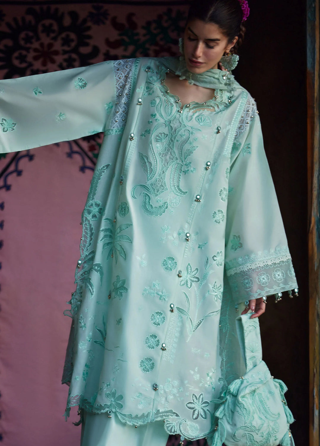 Meili by Zaha Unstitched Embroidered Lawn 3 Piece Suit ZK26UML ZL26-09A - Festive Collection