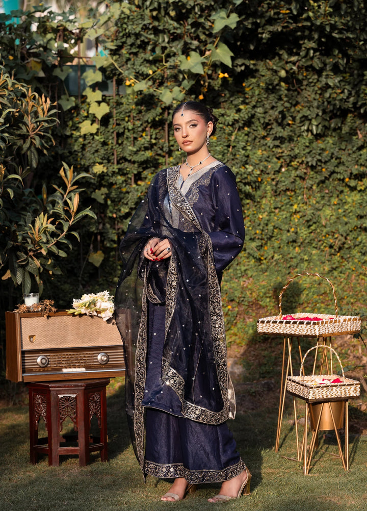 Sitaray by Reezas Women Pret Silk Embroidered 3 Piece Sunehri raat - Festive Collection