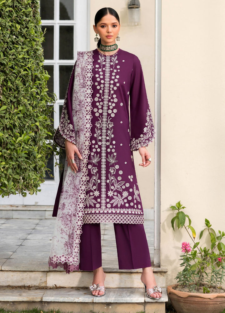Zarif Unstitched Embroidered Lawn 3 Piece Suit ZR26ULF KOYA 08 - Festive Collection