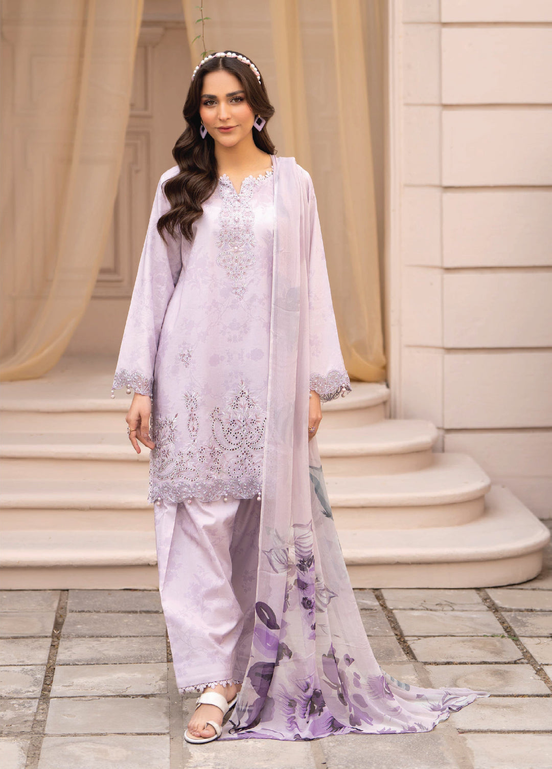 Summer Breeze by Humdum Unstitched Embroidered Lawn 3 Piece Suit HB26USB D-05 - Summer Collection
