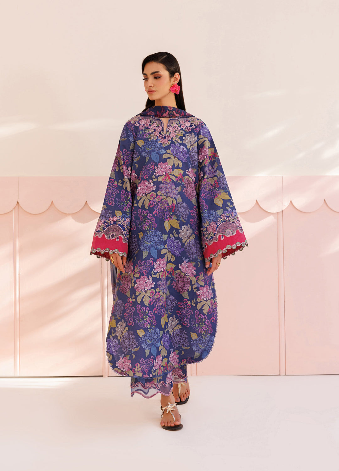 Azzal Unstitched Printed and Embroidered Lawn 3 Piece Suit AZL26UPL AZL-139 - Summer Collection