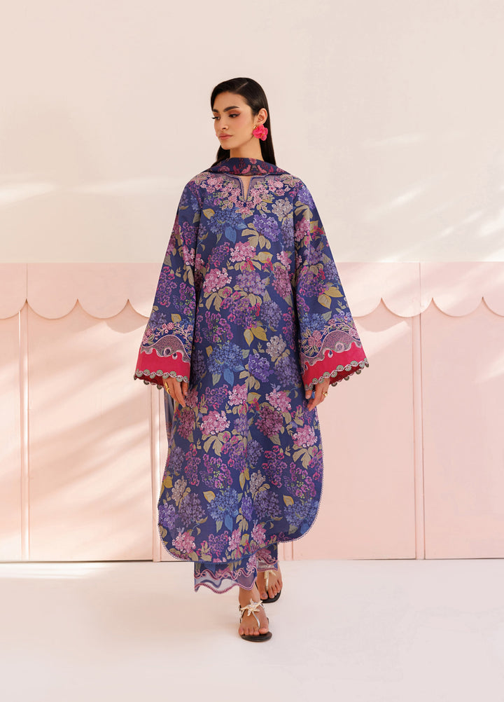 Azzal Unstitched Printed and Embroidered Lawn 3 Piece Suit AZL26UPL AZL-139 - Summer Collection