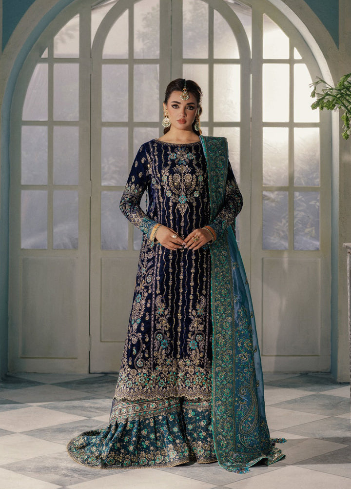 AIK Udaipur Velvet Unstitched Luxury Embroidered 3 Piece AIK25 D-10 - Formals Collection