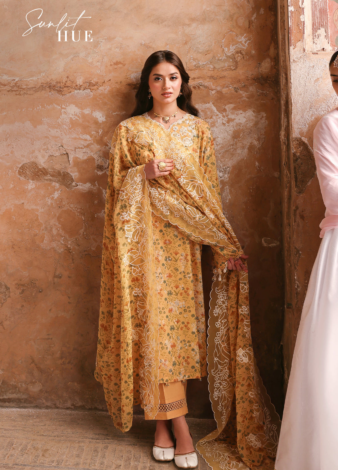 Cross Stitch Unstitched Embroidered Premium Lawn 3 Piece Suit CS26UCPL D22 SUNLIT HUE - Eid Collection