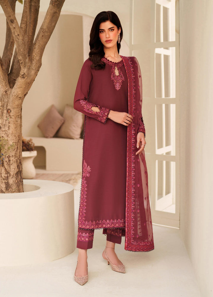 Tabeer by Zarif Unstitched Silk Embroidered 3 Piece Suit ZR26UT ZE-TS-01 MALIKA - Winter Collection